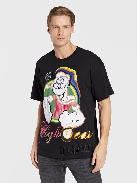 Iceberg Iceberg Футболка 22II1P0F0716301 Чорний Relaxed Fit