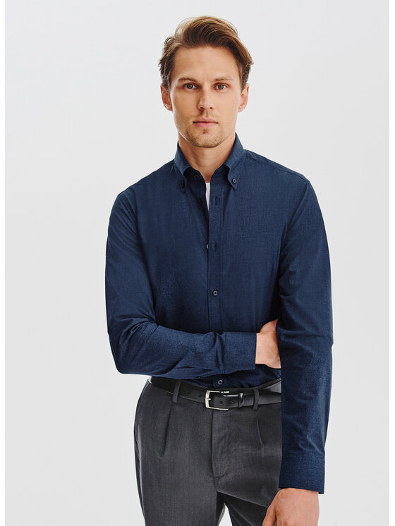 Pako Lorente Pako Lorente Koszula P25WF-1X-012 Granatowy Slim Fit