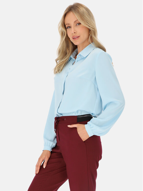 L’AF L’AF Spodnie materiałowe Liberty Bordowy Regular Fit