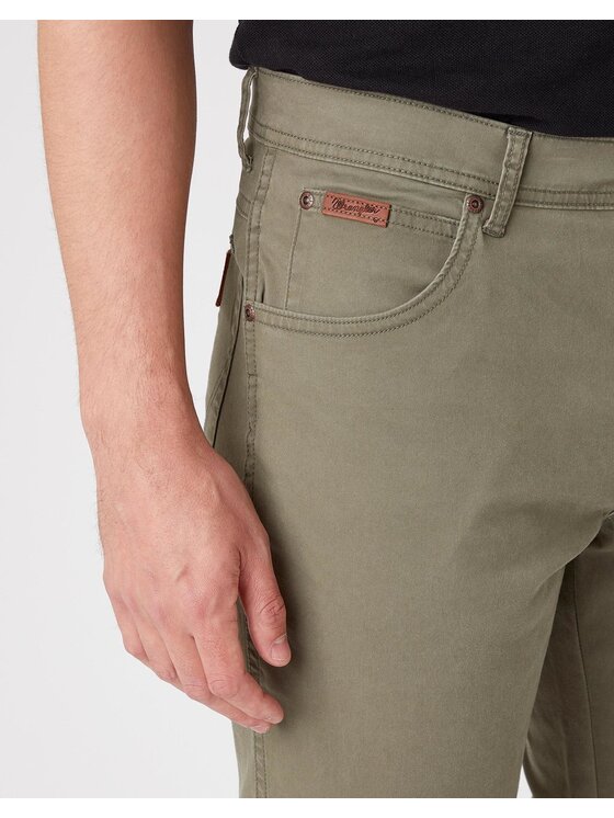 Wrangler Wrangler Pantaloni di tessuto TEXAS SLIM Verde Slim Fit