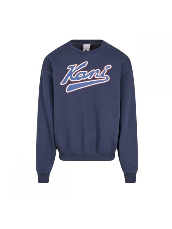 Karl Kani Karl Kani Mikina Varsity Print Os Crewneck Tmavomodrá Regular Fit