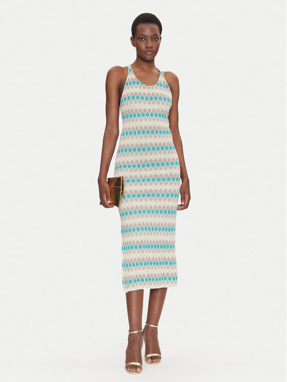 Fracomina Fracomina Pletena obleka FS25SD5006K414F8 Pisana Slim Fit