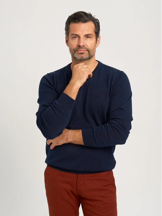 Willsoor Willsoor Sweter 71404 Granatowy Regular Fit