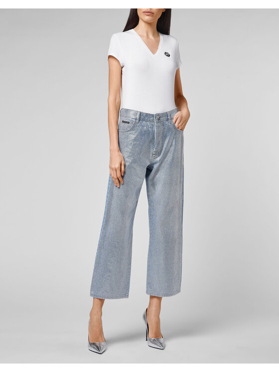 PHILIPP PLEIN PHILIPP PLEIN Jeansy 3177 Błękitny Wide Leg