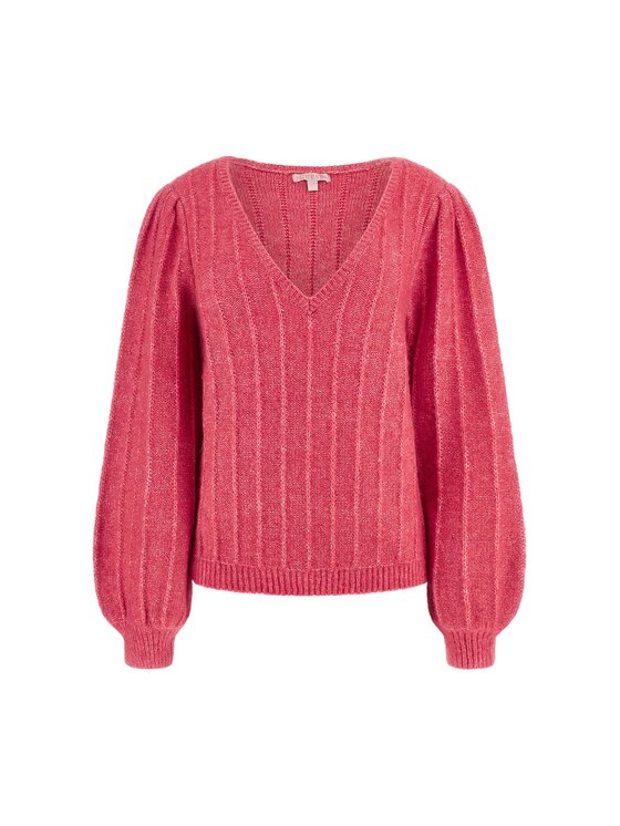 Guess Guess Sweter LS VN MADELINE TEXTURE Czerwony Regular Fit