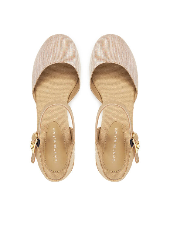 Tommy Hilfiger Tommy Hilfiger Espadrilės Chambray Mid Wedge Espad FW0FW08477 Smėlio
