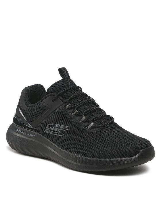 Tenis negros skecher hot sale