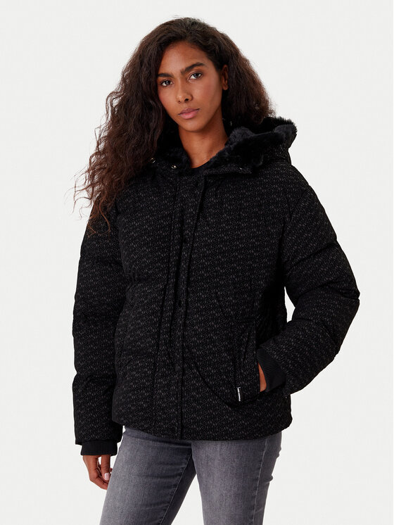 KARL LAGERFELD KARL LAGERFELD Télikabát A4W15042 Fekete Regular Fit