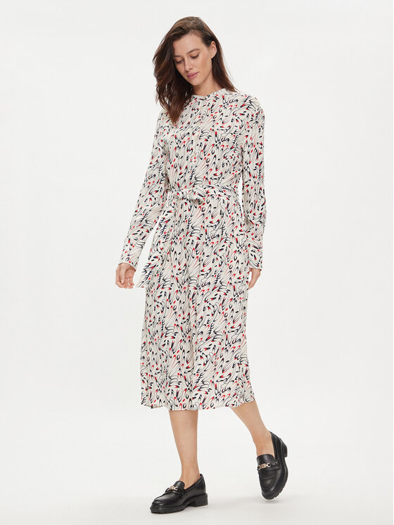 Tommy Hilfiger Tommy Hilfiger Rochie tip cămașă WW0WW41904 Écru Relaxed Fit