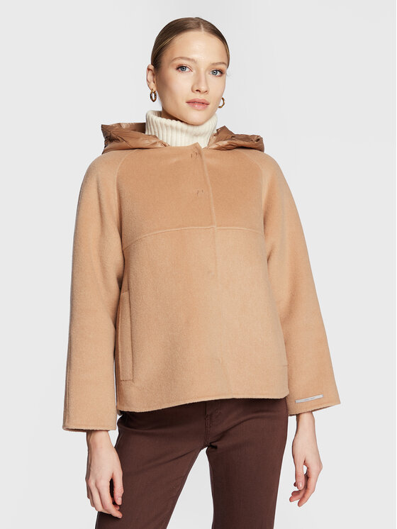 Marella Vlnený kabát Era 30860227 Hnedá Regular Fit