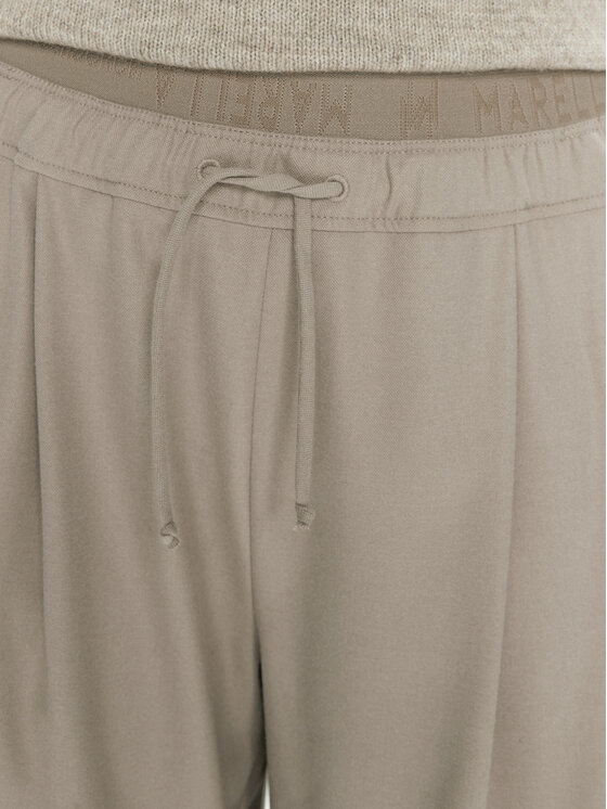 Marella Marella Bavlnené nohavice Afona 2423136015 Béžová Wide Leg