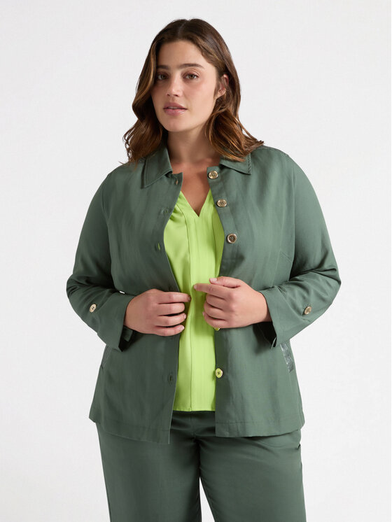 Fiorella Rubino Fiorella Rubino Camicia 5051T001278N035 Verde A-Line Fit