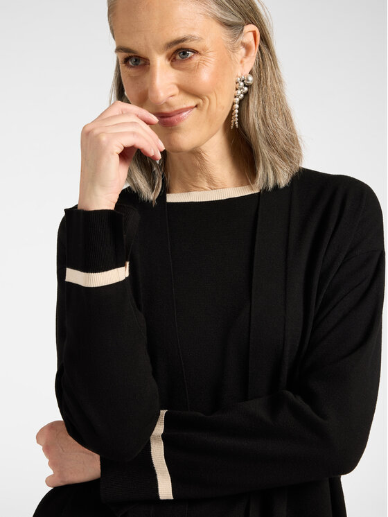 Elena Mirò Elena Mirò Kardigan M037Z000798N0A1 Czarny Regular Fit