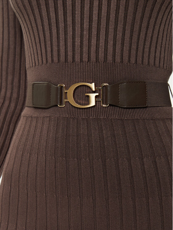 Guess Guess Pletena obleka W2BK29 Z2YJ2 Rjava Regular Fit