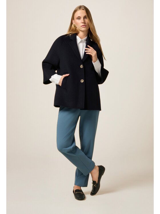 Oltre Oltre Cappotto 0068R000463N034 Blu Slim Fit