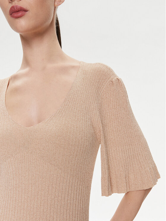 TWINSET TWINSET Trikotažinė suknelė 241TP3402 Smėlio Regular Fit