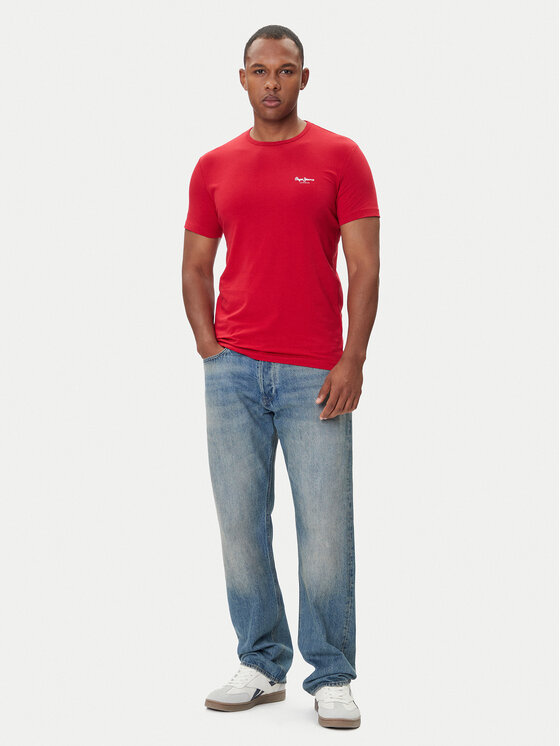 Pepe Jeans Pepe Jeans Marškinėliai Original Basic 3N PM5010133 Raudona Regular Fit