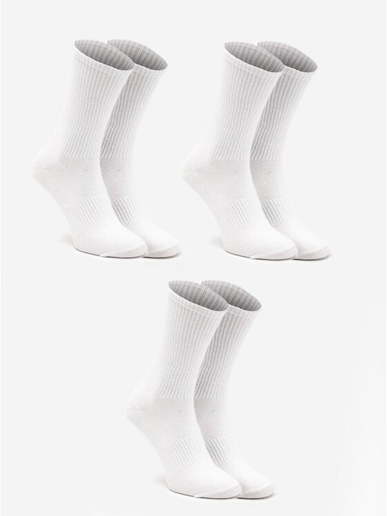 Urban Socks Urban Socks Zestaw 10 par wysokich skarpet męskich Zestaw 10 Par Długich Skarpet Męskich Białych Urban Socks No Logo 41-46 Biały
