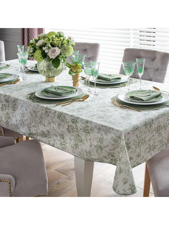 Roseberry Home Roseberry Home Obrus Toile de Jouy Green Zielony