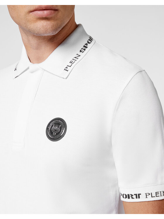 Plein Sport Plein Sport Polokošeľa 2479 Biela Slim Fit