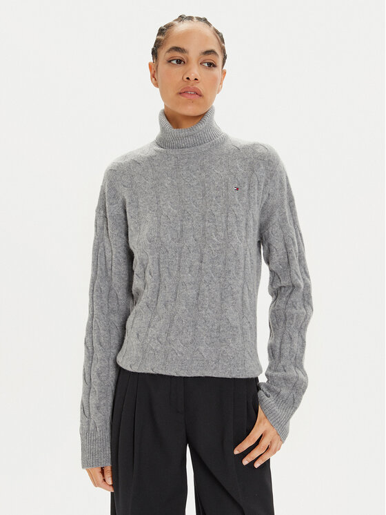 Tommy Hilfiger Tommy Hilfiger Rollkragenpullover WW0WW43102 Grau Regular Fit