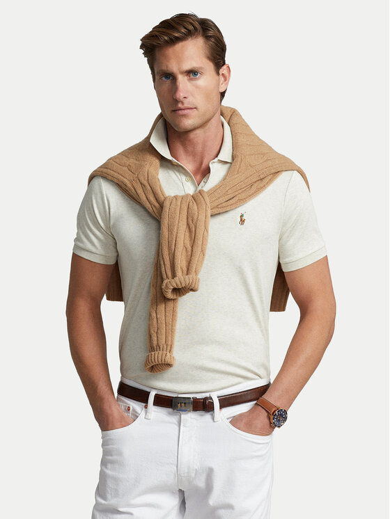 Polo Ralph Lauren Polo Ralph Lauren Polo marškinėliai 710713130002 Écru Custom Slim Fit