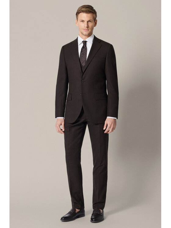 Lancerto Lancerto Garnitur Segovia GA073126000043 Brązowy Slim Fit