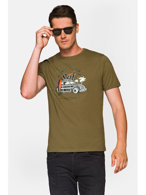 Lancerto Lancerto T-Shirt Arlo TS073221000020 Khaki Regular Fit
