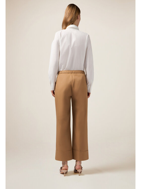 Oltre Oltre Pantaloni di tessuto P065R008589N012 Marrone Baggy Fit