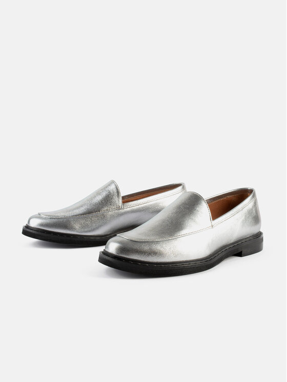 L37 L37 Mokasyny MOONWALK MOCASSIN Srebrny
