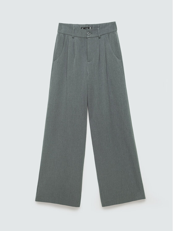 BIG STAR BIG STAR Spodnie materiałowe ELISASHIA Szary Wide Leg