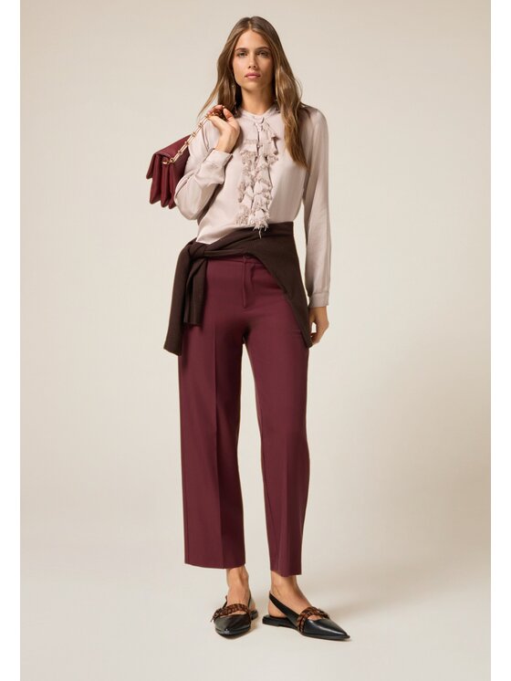 Oltre Oltre Pantaloni di tessuto P00ZR009223N022 Bordeaux Regular Fit