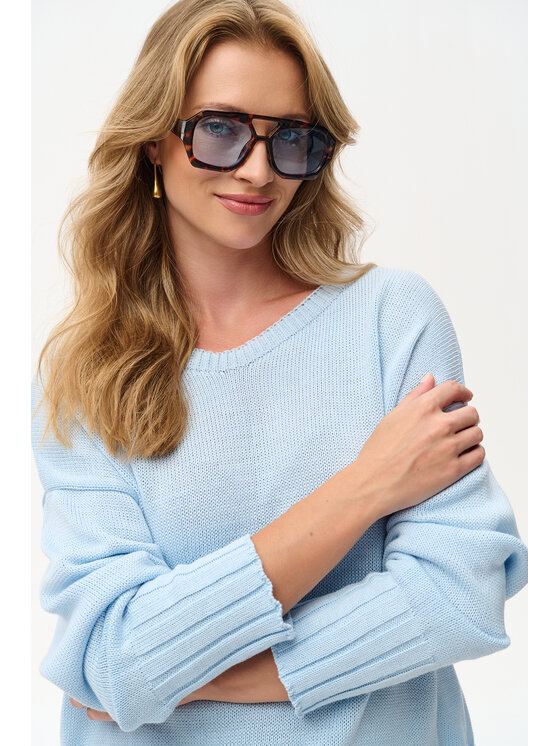 blue shadow blue shadow Sweter Bocq Niebieski Regular Fit