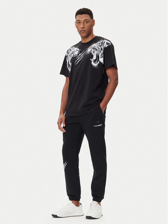 Plein Sport Plein Sport Spodnie dresowe SAEC MJT2474 STE001N Czarny Loose Fit