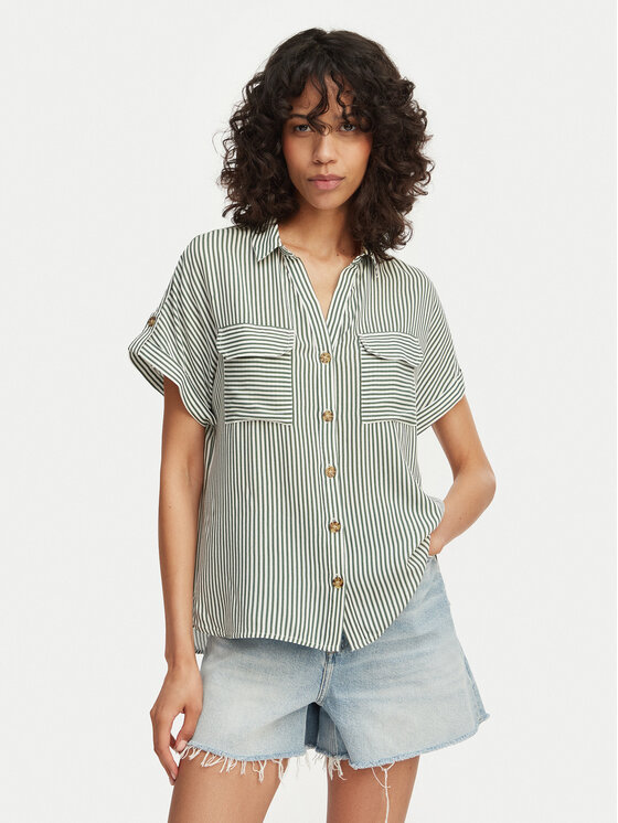 Vero Moda Vero Moda Marškiniai Bumpy 10310139 Žalia Regular Fit