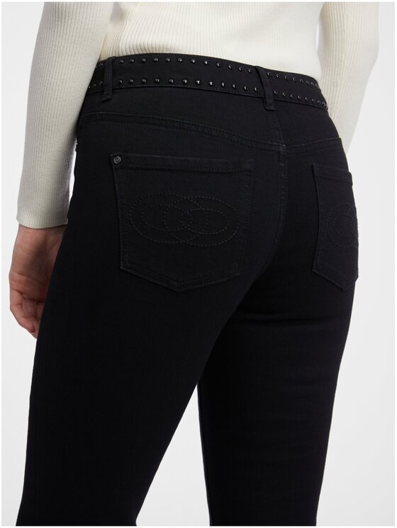 Orsay Orsay Spodnie damskie 312181667000__38 Czarny Regular Fit