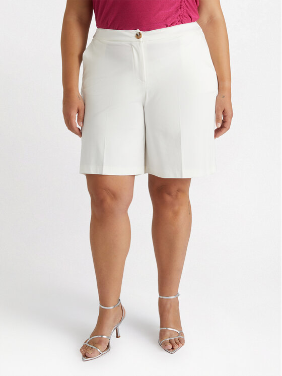 Fiorella Rubino Fiorella Rubino Szorty materiałowe P090T005053N011 Biały A-Line Fit