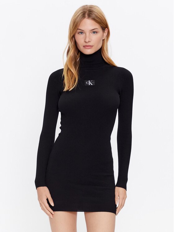 Calvin Klein Jeans Calvin Klein Jeans Strickkleid J20J221690 Schwarz Slim Fit