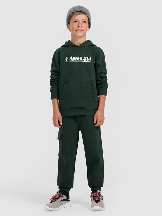 4F 4F Bluza APRES SKI Zielony ciemny Regular Fit