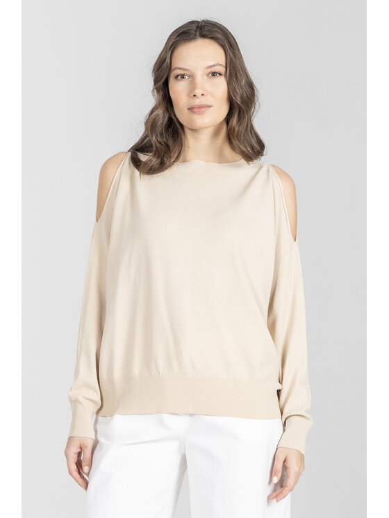 Deni Cler Milano Deni Cler Milano Sweter T-DC-S418-F2-20-12-1 Beżowy Regular Fit