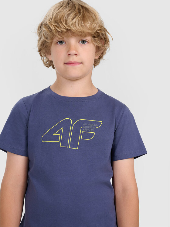 4F 4F T-Shirt BASIC+ Granatowy Regular Fit