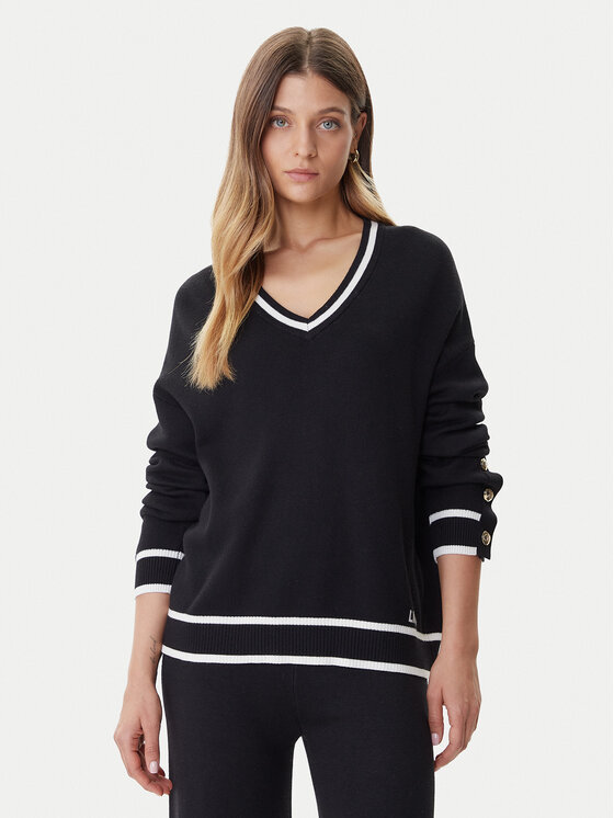 Liu Jo Sport Liu Jo Sport Pulover TF5229 MS59L Negru Regular Fit