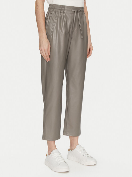 Marella Marella Dirbtinės odos kelnės Selva 2423786014 Smėlio Regular Fit