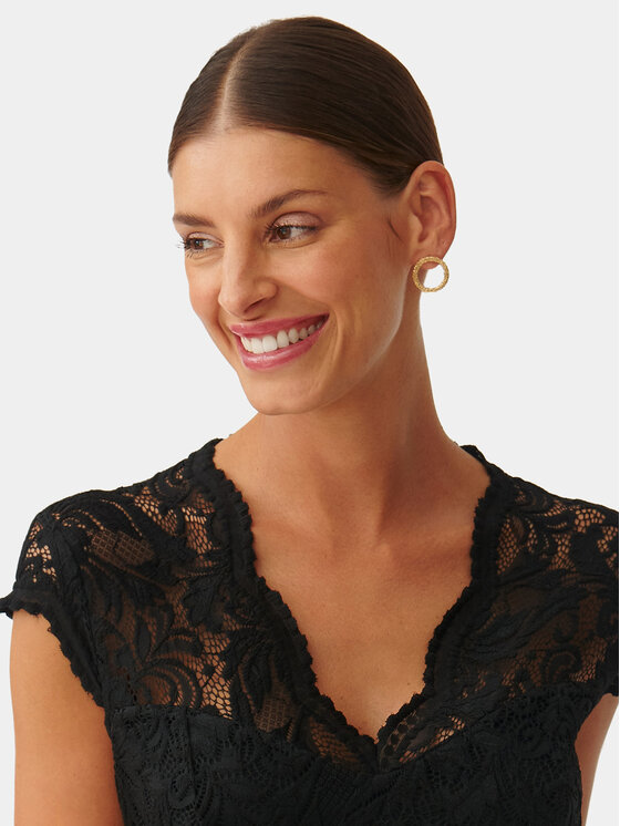 Tatuum Tatuum Cocktail obleka Emantiko T2322.202 Črna Regular Fit