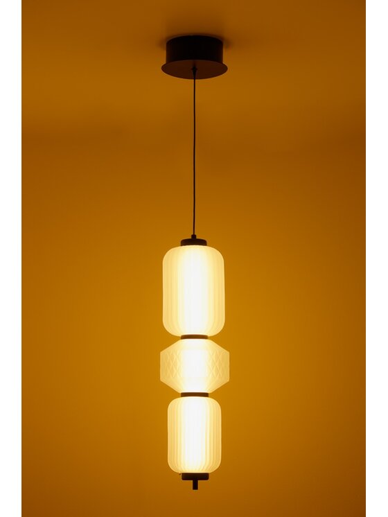 MIAhome MIAhome Lampa sufitowa LED z metalu i szkła czarna Necsar Biały