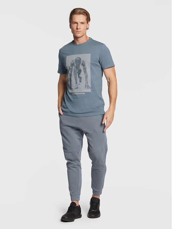 4F 4F T-Shirt H4Z22-TSM035 Niebieski Regular Fit