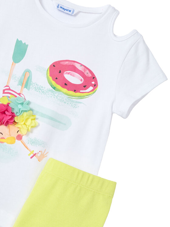 Mayoral Mayoral Set tricou și pantaloni scurți 3708 Galben Regular Fit