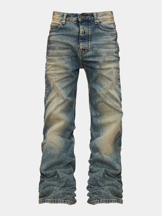 MADE BY SOCIETY MADE BY SOCIETY Spodnie materiałowe Jeans VANGUARD WIDE - P27230 Niebieski Basic Fit