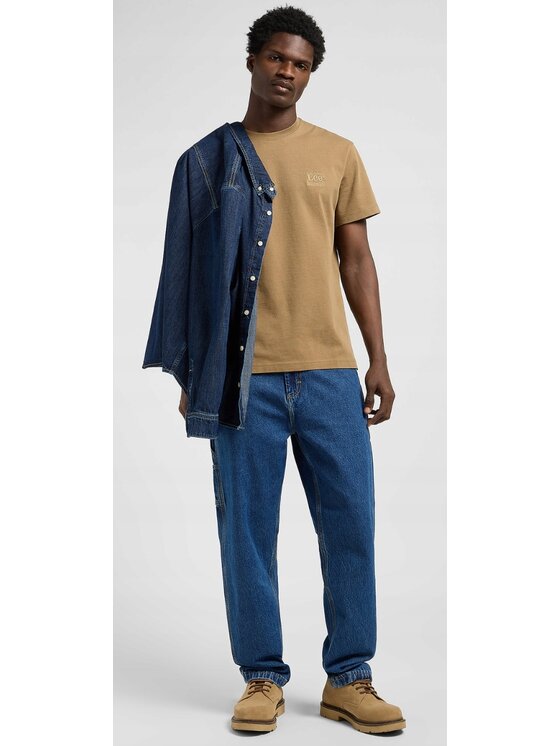 Lee Lee T-Shirt WW Essential Tee Brązowy Relaxed Fit
