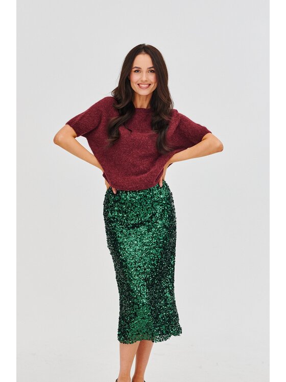 NAOKO NAOKO Pouzdrová sukně Emerald Glam Zelená Regular Fit